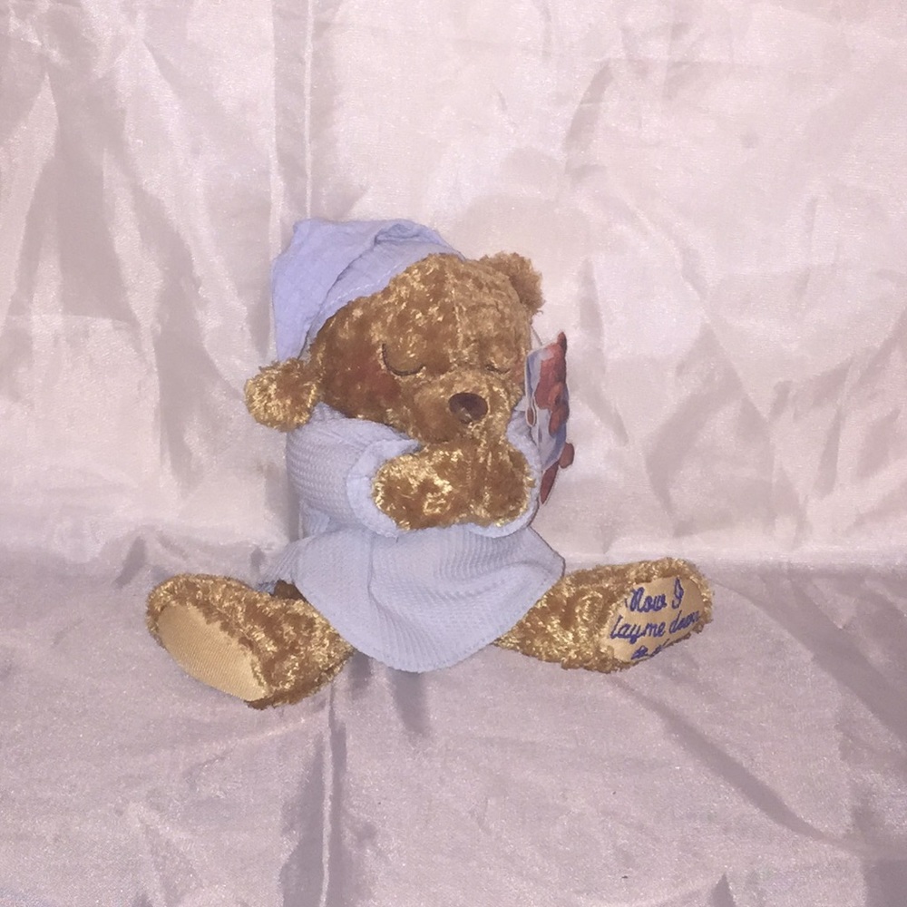 NWT “Nap Time” 💙 Praying Rattle Boy Bear 🐻